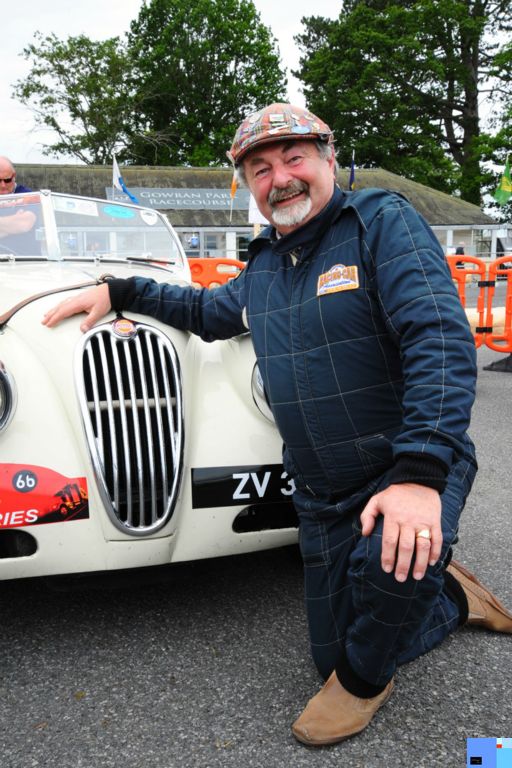 Dave Miller looking cheerful as always next to his Jaguar XK 40  of 1955. 